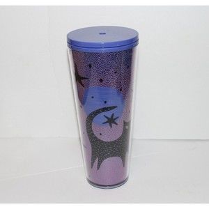 New Starbucks 2020 Halloween Black Cat Moon Stars 24oz Venti Tumbler - No Straw